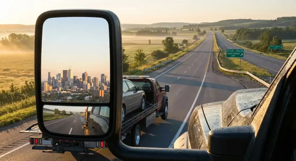 Washington tow truck on extended highway route